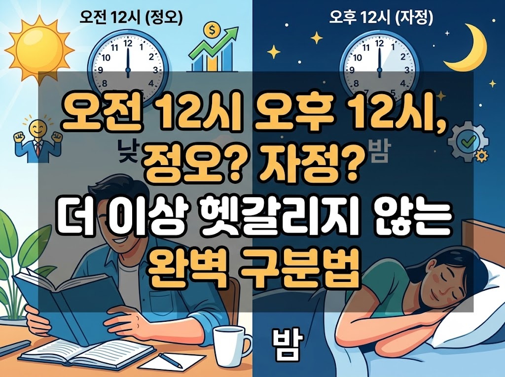 오전 12시 오후 12시, 정오? 자정? 더 이상 헷갈리지 않는 완벽 구분법 오전 12시 오후 12시, 정오? 자정? 더 이상 헷갈리지 않는 완벽 구분법