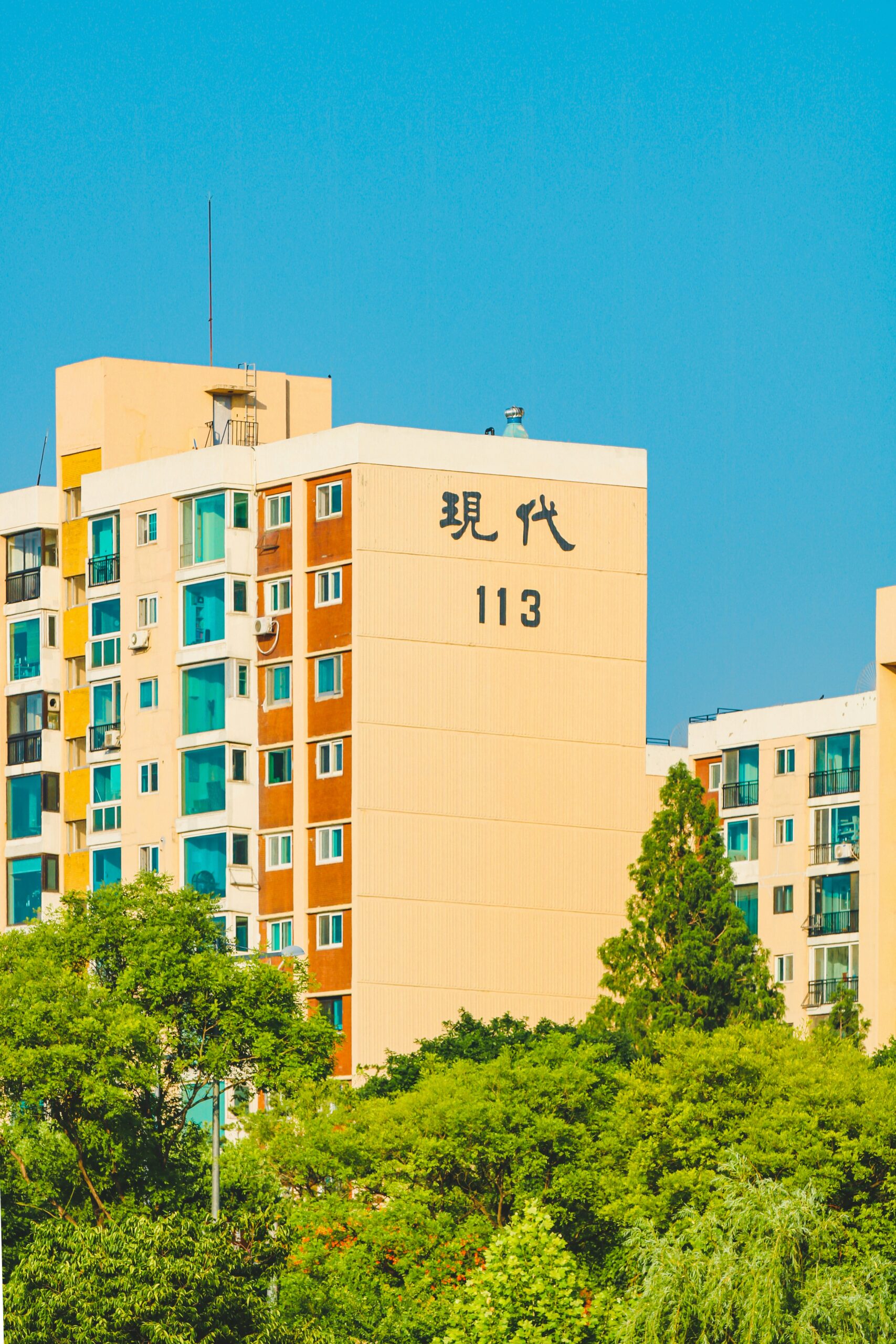 부동산 다운계약 신고포상금, 최대 1000만원 받으려면 알아야 할 것들 2 파란 하늘 아래 나무와 함께 서 있는 아파트 단지 전경, 부동산 실거래 신고 대상 주택